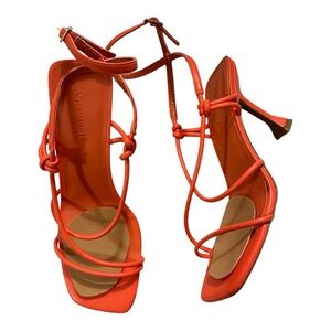 Open edit size 8-8.5 orange sandal heel